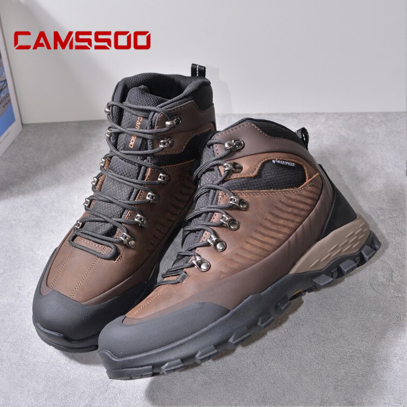 Outdoor Hunting Boots For Men - CAMSSOO cowhide hiking Shoes Men waterproof
