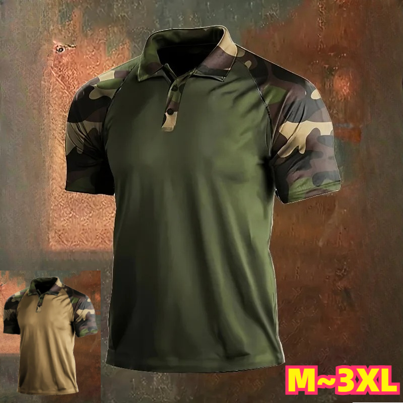 Hunting Outdoor Apparel - Men's Tactical Camo Polo Shirt |