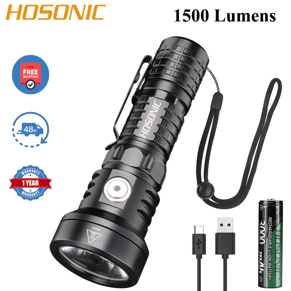 Outdoor Hunting Bike - HOSONIC EC12 1500LM Pocket Flashlight Type-C