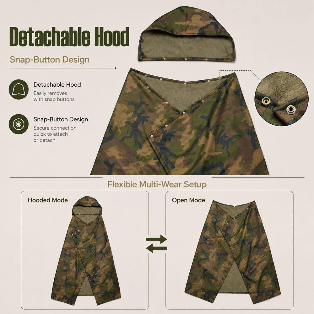 Tactical Camo Hooded Wearable  - Outdoor Hunting Blanket 评论和价格