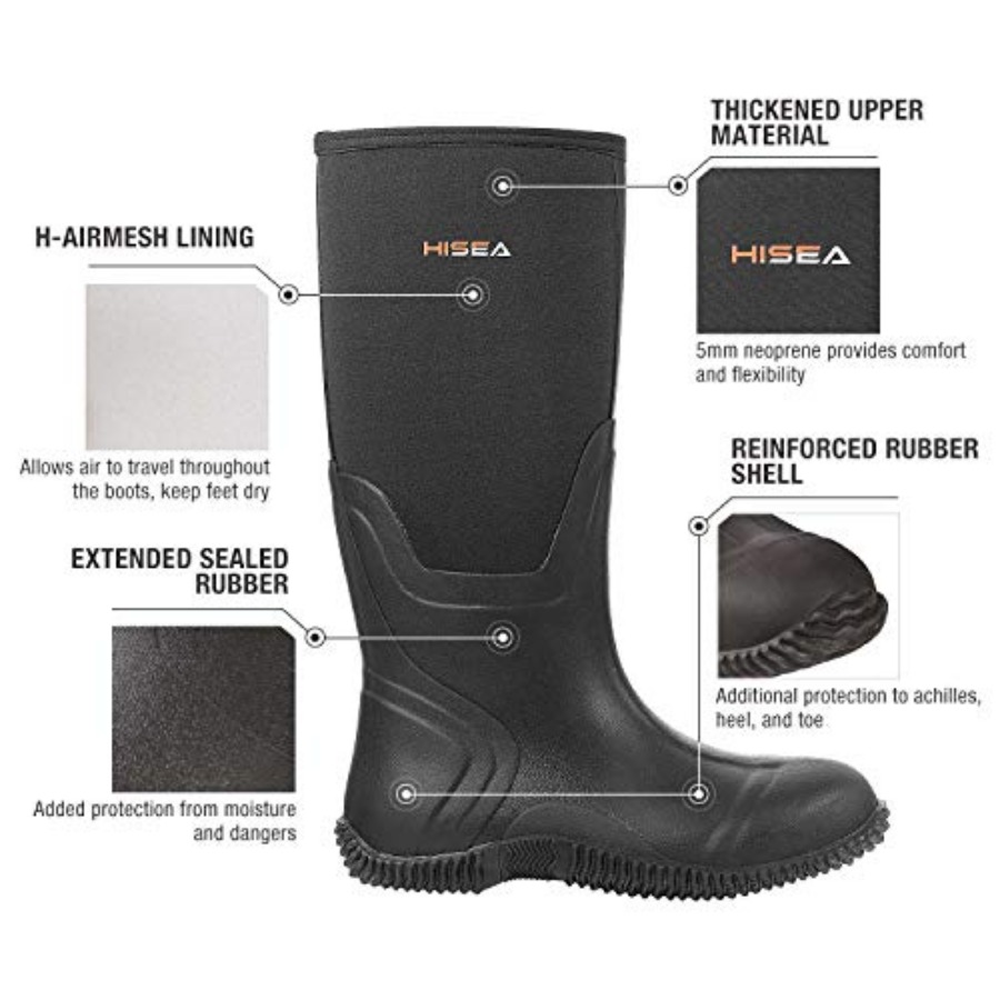 HISEA Men's Rain Boots, Waterp - Outdoor Hunting Boots For Men 评论和价格