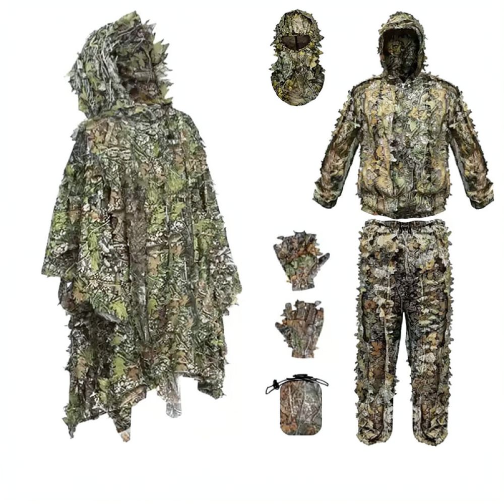 Outdoor 3D Leafy Ghillie Cloak - Hunting Outdoor Apparel 评论和价格