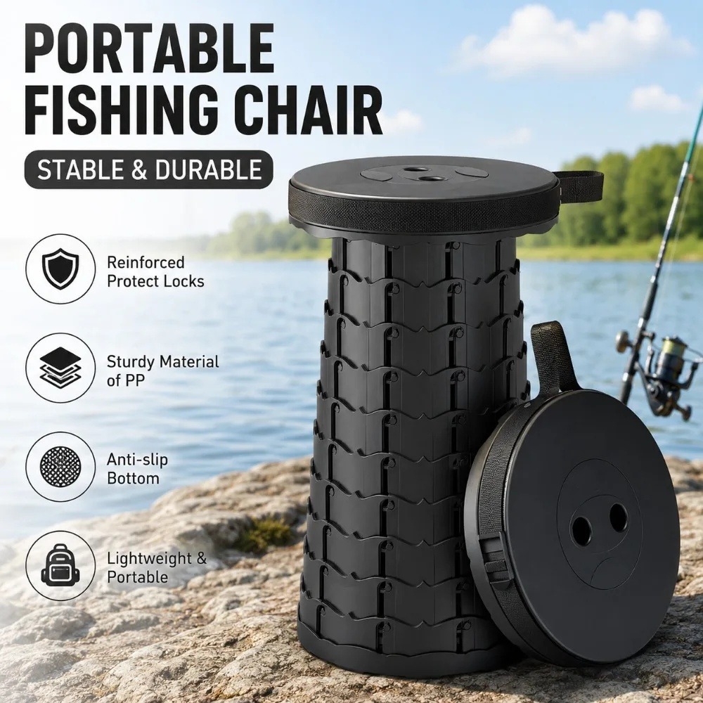 Black Portable Fishing Chair L - Outdoor Hunting Chair 评论和价格