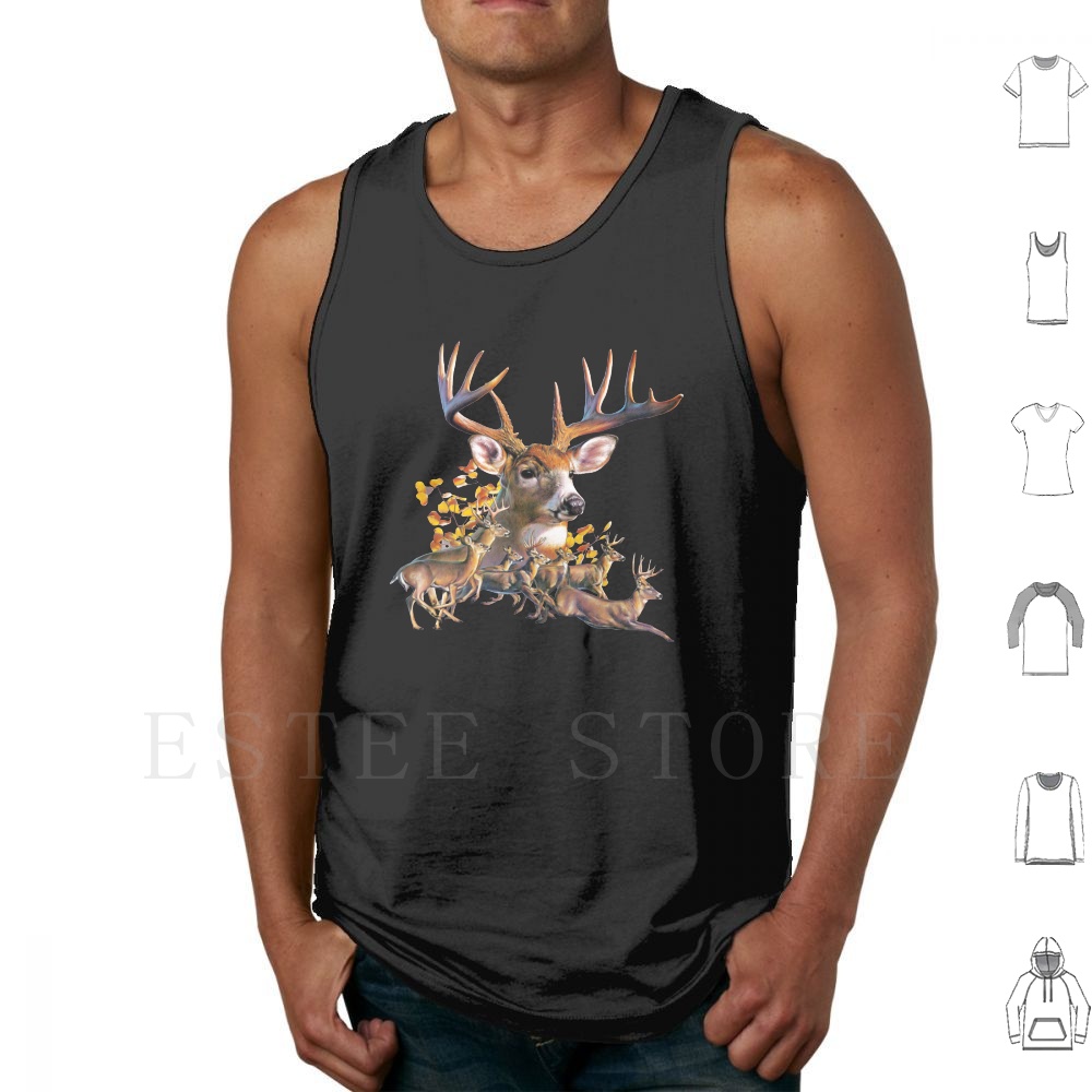 Deer Collage Tank Tops Vest Sl - Wildman Hunting & Outdoor Photos 评论和价格
