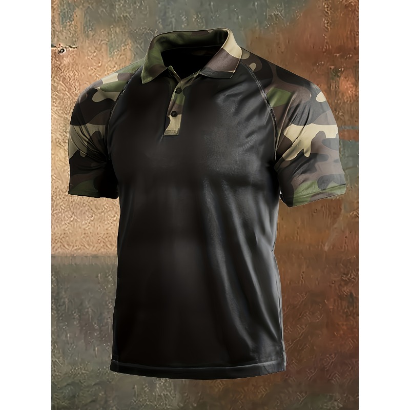 Men's Tactical Camo Polo Shirt - Hunting Outdoor Apparel 评论和价格