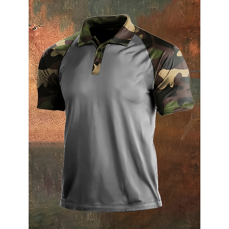 Men's Tactical Camo Polo Shirt - Hunting Outdoor Apparel 评论和价格