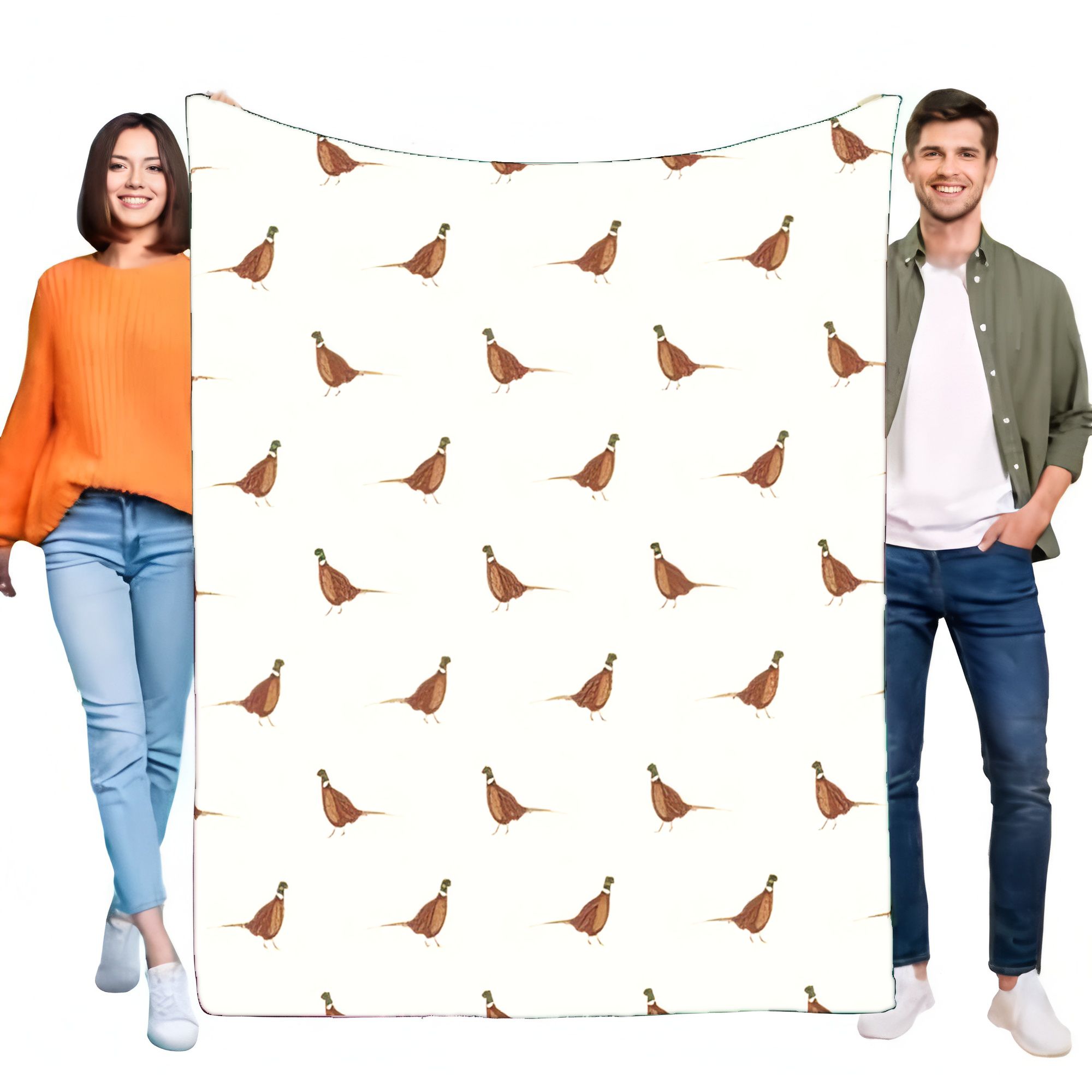 Rustic Pheasant Bird Print Fla - Outdoor Hunting Blanket 评论和价格