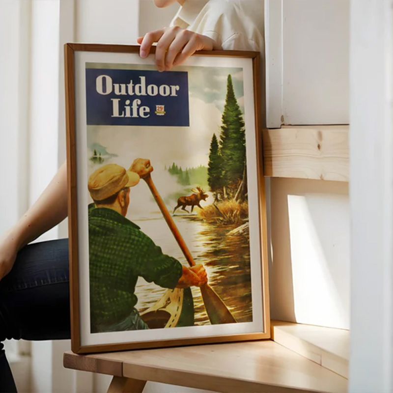 Vintage Colorful Fishing Poste - Outdoor Hunting Paintings 评论和价格