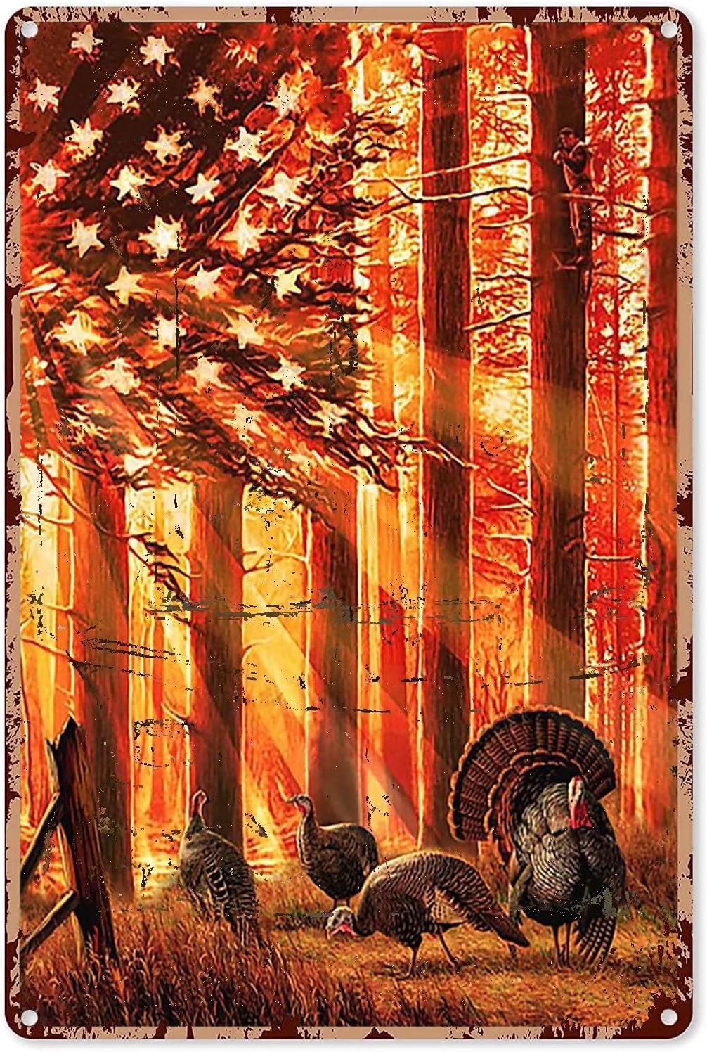 Hunting Metal Tin Sign,Prey in - Outdoor Hunting Paintings 评论和价格